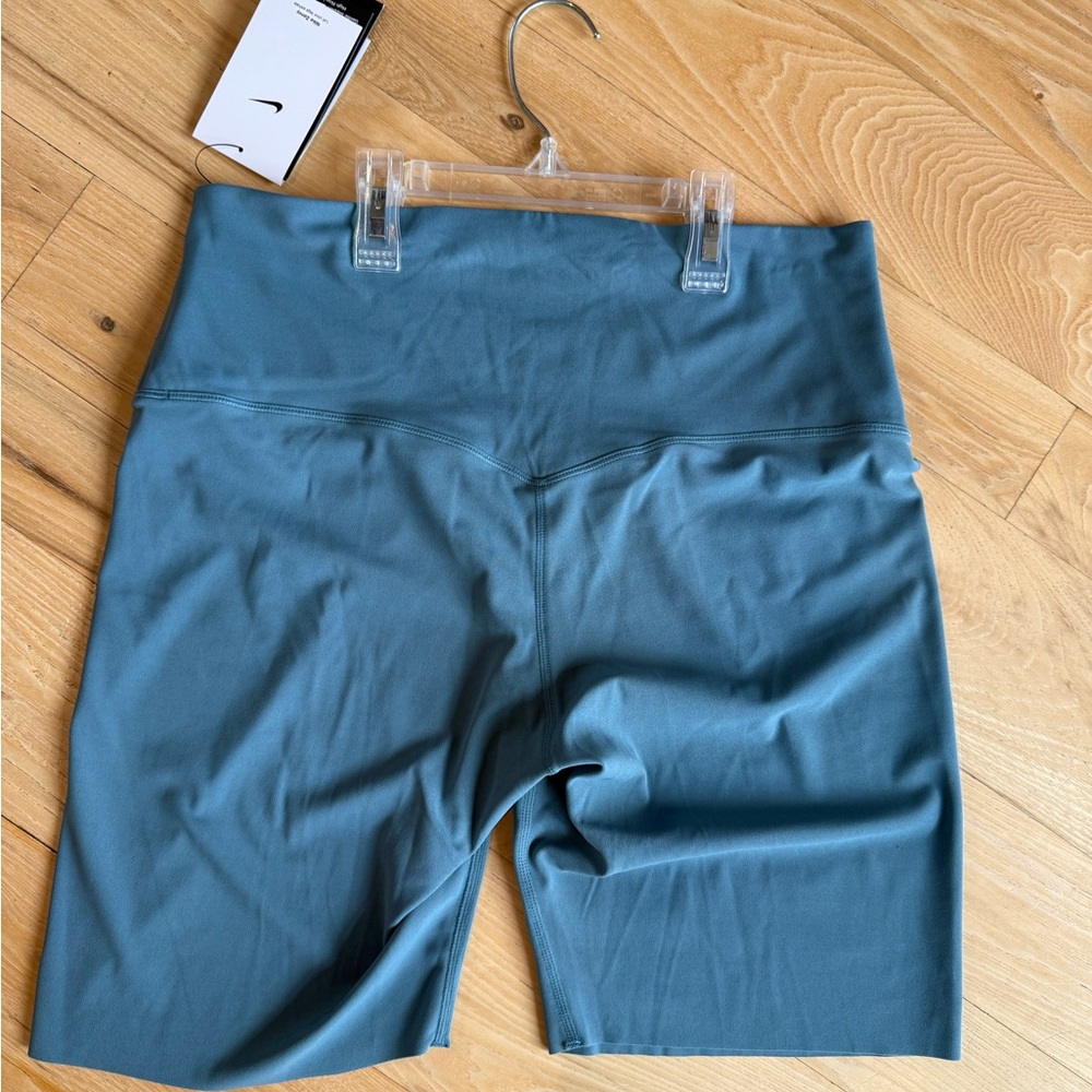 Nike Zenvy Women's Dark Teal Dri-Fit High Rise 8”Bike Shorts, Size Large - Picture 4 of 9